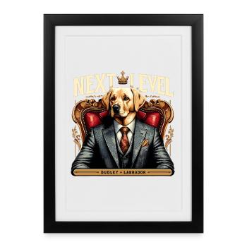 Dudley Labrador Suit Next Level Dog King Chair - Framed poster (27 × 37 cm) - black - Front