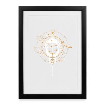 Cosmic Geometry Orbital Emblem - Framed poster (27 × 37 cm) - black - Front
