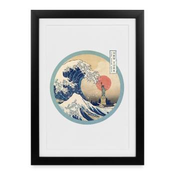 The Great Wave and New York - Framed poster (27 × 37 cm) - black - Front