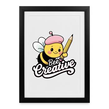 creative bee bee be creative - Framed poster (27 × 37 cm) - black - Front