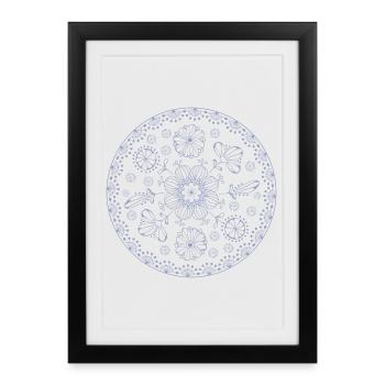 Motif floral - Affiche encadrée (27 × 37 cm) - noir - Devant