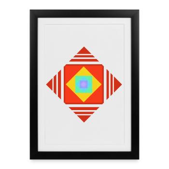 Play of colours and patterns - Framed poster (27 × 37 cm) - black - Front