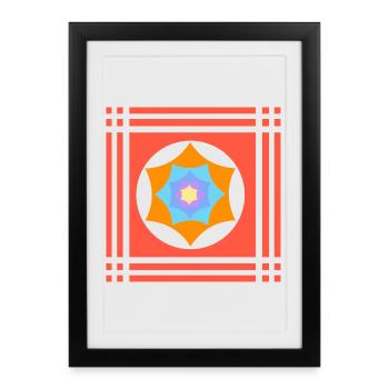 Colour games with a star - Framed poster (27 × 37 cm) - black - Front