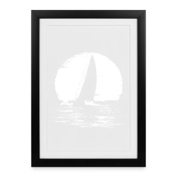 Sailboat - Framed poster (27 × 37 cm) - black - Front
