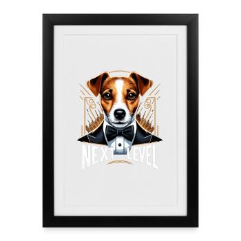 Cadeau Jack Russell Terrier Tuxedo Next Level - Affiche encadrée (27 × 37 cm) - noir - Devant