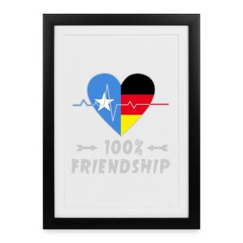 L'amitié entre la Somalie et l'Allemagne est - Affiche encadrée (27 × 37 cm) - noir - Devant