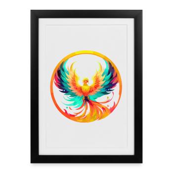 Phoenix Phönix - Framed poster (27 × 37 cm) - black - Front