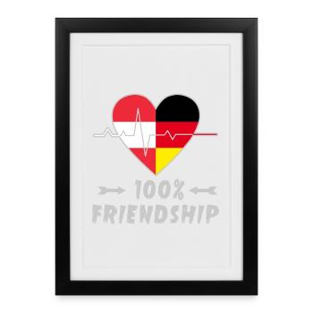L'Autriche et l'Allemagne : amitié à 100 % - Affiche encadrée (27 × 37 cm) - noir - Devant