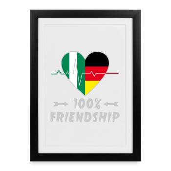 Nigeria and Germany 100% friendship - Framed poster (27 × 37 cm) - black - Front