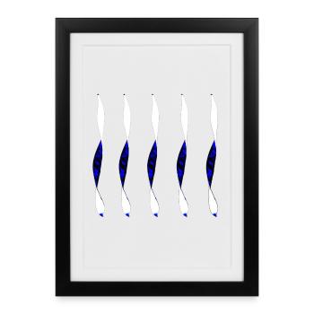 Silhouettes de Flammes Bleues - Affiche encadrée (27 × 37 cm) - noir - Devant