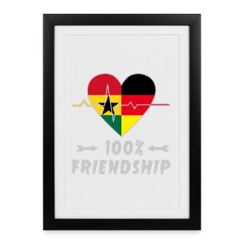 Le Ghana et l'Allemagne, une amitié à 100 % - Affiche encadrée (27 × 37 cm) - noir - Devant