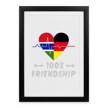100 % amitié entre la Gambie et l'Allemagne - Affiche encadrée (27 × 37 cm) - noir - Devant