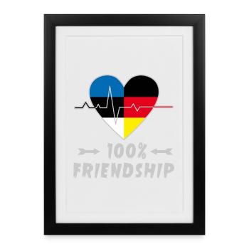 L'Estonie et l'Allemagne : amitié à 100 % - Affiche encadrée (27 × 37 cm) - noir - Devant