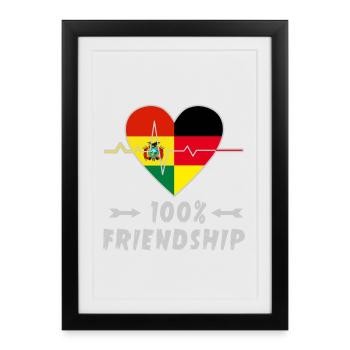 La Bolivie et l'Allemagne : amitié à 100 % - Affiche encadrée (27 × 37 cm) - noir - Devant