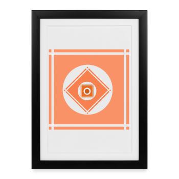 Geometric play of colours - Framed poster (27 × 37 cm) - black - Front