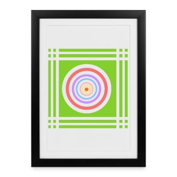 Jeu géométrique de couleurs dans la couleur - Affiche encadrée (27 × 37 cm) - noir - Devant