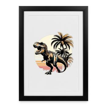 Roaring T-Rex Dinosaur Gift - Framed poster (27 × 37 cm) - black - Front