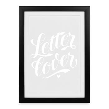 Letterlover - Conçu par KissingLetters - Affiche encadrée (27 × 37 cm) - noir - Devant