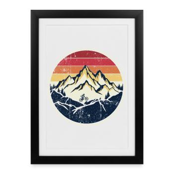 VTT Sunset Crest - Affiche encadrée (27 × 37 cm) - noir - Devant