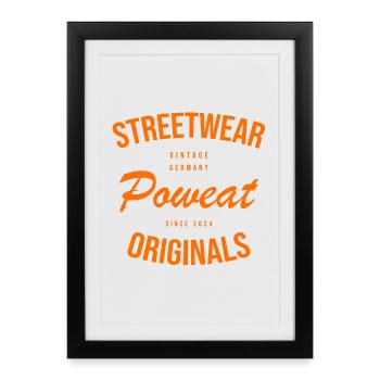 Vintage Poweat Streetwear - Affiche encadrée (27 × 37 cm) - noir - Devant
