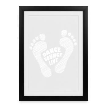 Dance Bounce Live barefoot natural runners white - Framed poster (27 × 37 cm) - black - Front