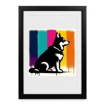 Chien - Affiche encadrée (27 × 37 cm) - noir - Devant