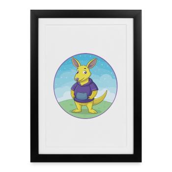 Aardvark Cute Kawaii Cartoon Clipart Animal Pet - Framed poster (27 × 37 cm) - black - Front