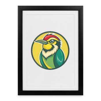 Bee Eater Cute Kawaii Cartoon Clipart Pet Animal - Framed poster (27 × 37 cm) - black - Front