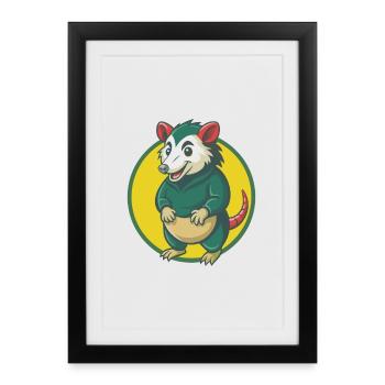 Possum Cute Kawaii Cartoon Clipart Pet Animal - Framed poster (27 × 37 cm) - black - Front