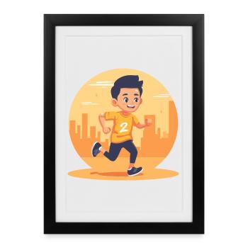 Graphique Marathon Boy - Affiche encadrée (27 × 37 cm) - noir - Devant