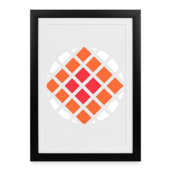 cool square art with shades of fire colors - Framed poster (27 × 37 cm) - black - Front