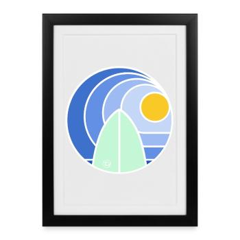 Surf Sundowner II (white) - Framed poster (27 × 37 cm) - black - Front