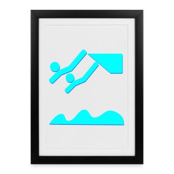SYNCHRONIZED DIVING DIVING DIVING - Framed poster (27 × 37 cm) - black - Front