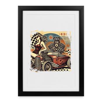 Tuning Hot Rod Design - Affiche encadrée (27 × 37 cm) - noir - Devant
