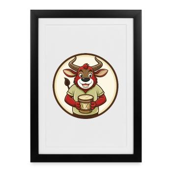 Bongo Colorful Kawaii Cartoon Character Clipart - Framed poster (27 × 37 cm) - black - Front
