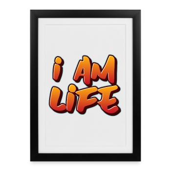 I am life zen attitude - Affiche encadrée (27 × 37 cm) - noir - Devant