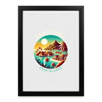 Voyage dans le Pacifique aux îles Cook à Parotonga - Affiche encadrée (27 × 37 cm) - noir - Devant