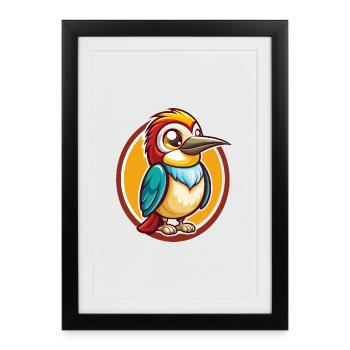 Bee Eater Funny Kawaii Cartoon Clipart Animal Pet - Framed poster (27 × 37 cm) - black - Front