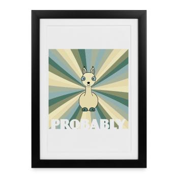 Alpaca - Framed poster (27 × 37 cm) - black - Front