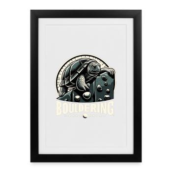 Bouldering Turtle Climbing Gift - Framed poster (27 × 37 cm) - black - Front