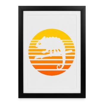 Animal caméléon - Affiche encadrée (27 × 37 cm) - noir - Devant
