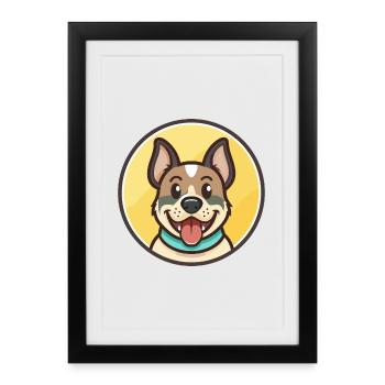 Perro De Presa Mallorquin Dog Breed Cartoon Kawaii - Framed poster (27 × 37 cm) - black - Front