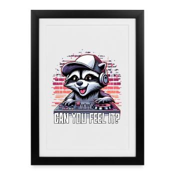 Guard Bear DJ Can You Feel It Music Gift - Framed poster (27 × 37 cm) - black - Front