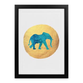 Yoga Circle Elephant Luxury Yogi India Meditation om - Framed poster (27 × 37 cm) - black - Front