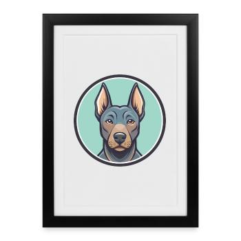 Blue Thai Ridgeback Dog Breed Funny Cartoon Kawaii - Framed poster (27 × 37 cm) - black - Front