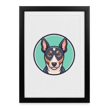 Ca Rater Mallorqui Chien Race Dessin animé Kawaii - Affiche encadrée (27 × 37 cm) - noir - Devant