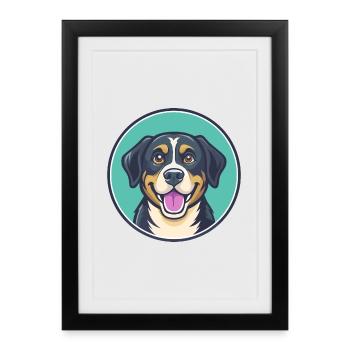 Can De Chira Dog Breed Cartoon Kawaii Clipart Pet - Framed poster (27 × 37 cm) - black - Front