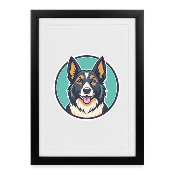 Carpathian Shepherd Dog Breed Funny Cartoon Kawaii - Framed poster (27 × 37 cm) - black - Front