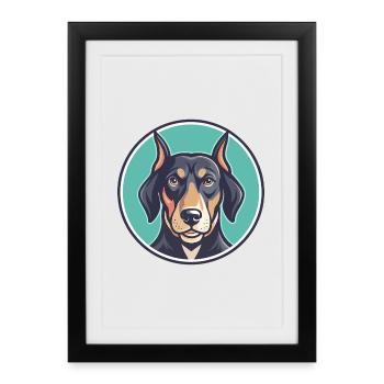 Chien Bulgare Scenthound Race Dessin animé Kawaii Pet - Affiche encadrée (27 × 37 cm) - noir - Devant