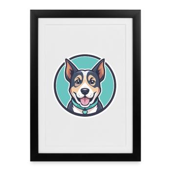 Can De Palleiro Dog Breed Cartoon Kawaii Clipart - Framed poster (27 × 37 cm) - black - Front